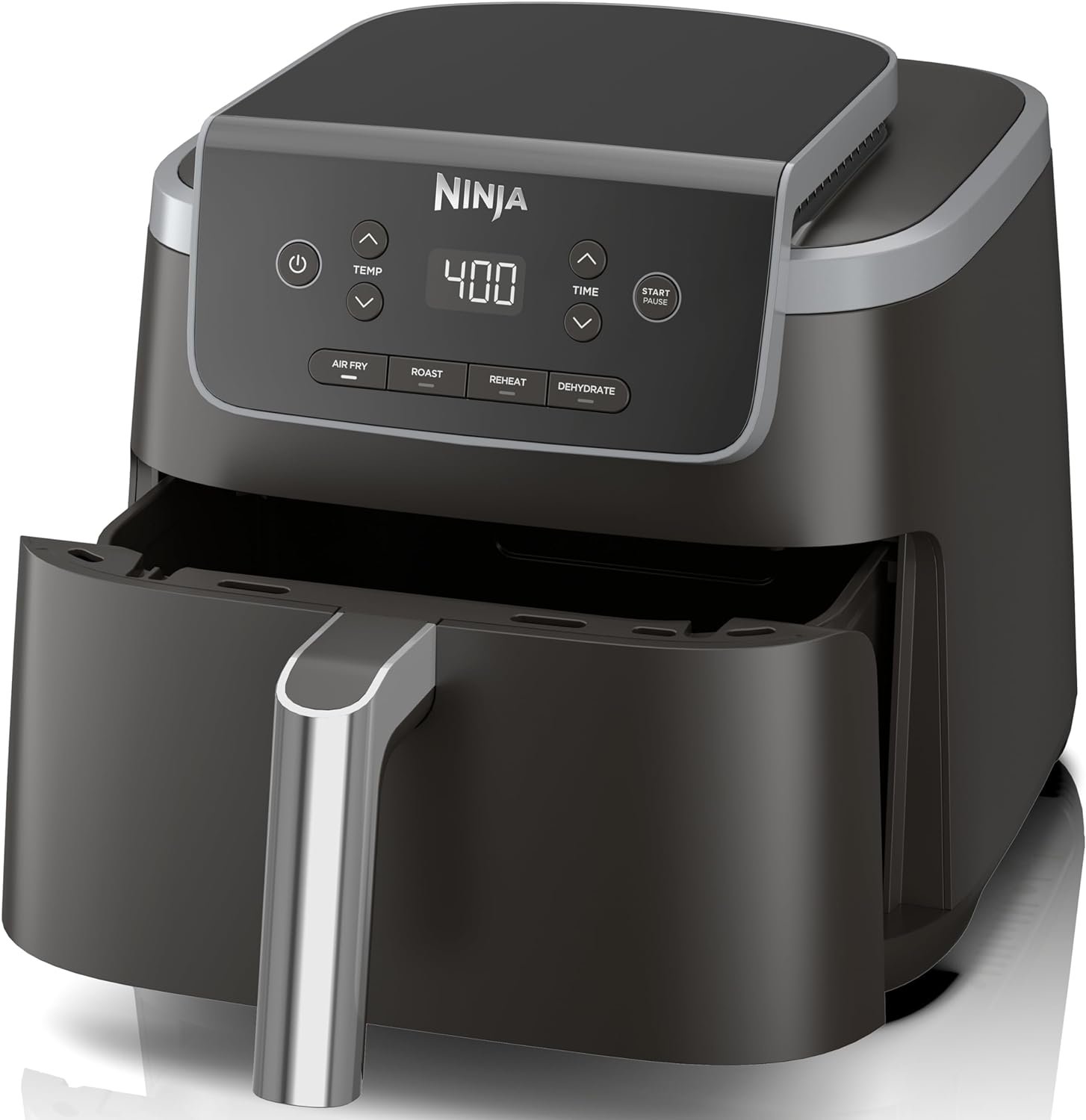 Ninja Air Fryer Pro 4 en 1 con capacidad de 5 cuartos de galón, freír al aire, asar, recalentar, deshidratar, tecnología Air Crisp con 400F para resultados calientes y crujientes en solo minutos,