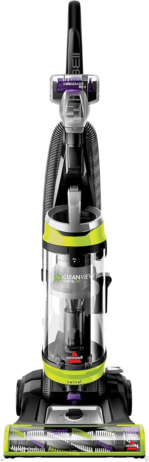 BISSELL 2252 CleanView - Aspiradora vertical giratoria sin bolsa con dirección giratoria, potente recogedor de pelo, herramientas especializadas para mascotas, de gran capacidad, fácil de vaciar